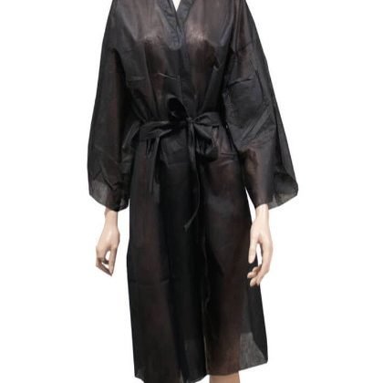 KIMONO DESECHABLE NEGRO CON BOLSILLO 10 UD