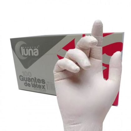 GUANTE LATEX SIN POLVO 100 UD LUNA
