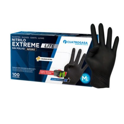 GUANTE NITRILO NEGRO EXTREME LITE SIN POLVO 5 GR 100 UD