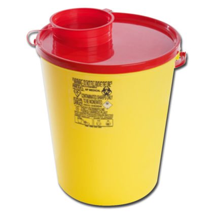 CONTENEDOR 2 L PARA AGUJAS USADAS, ALT. 25 CM